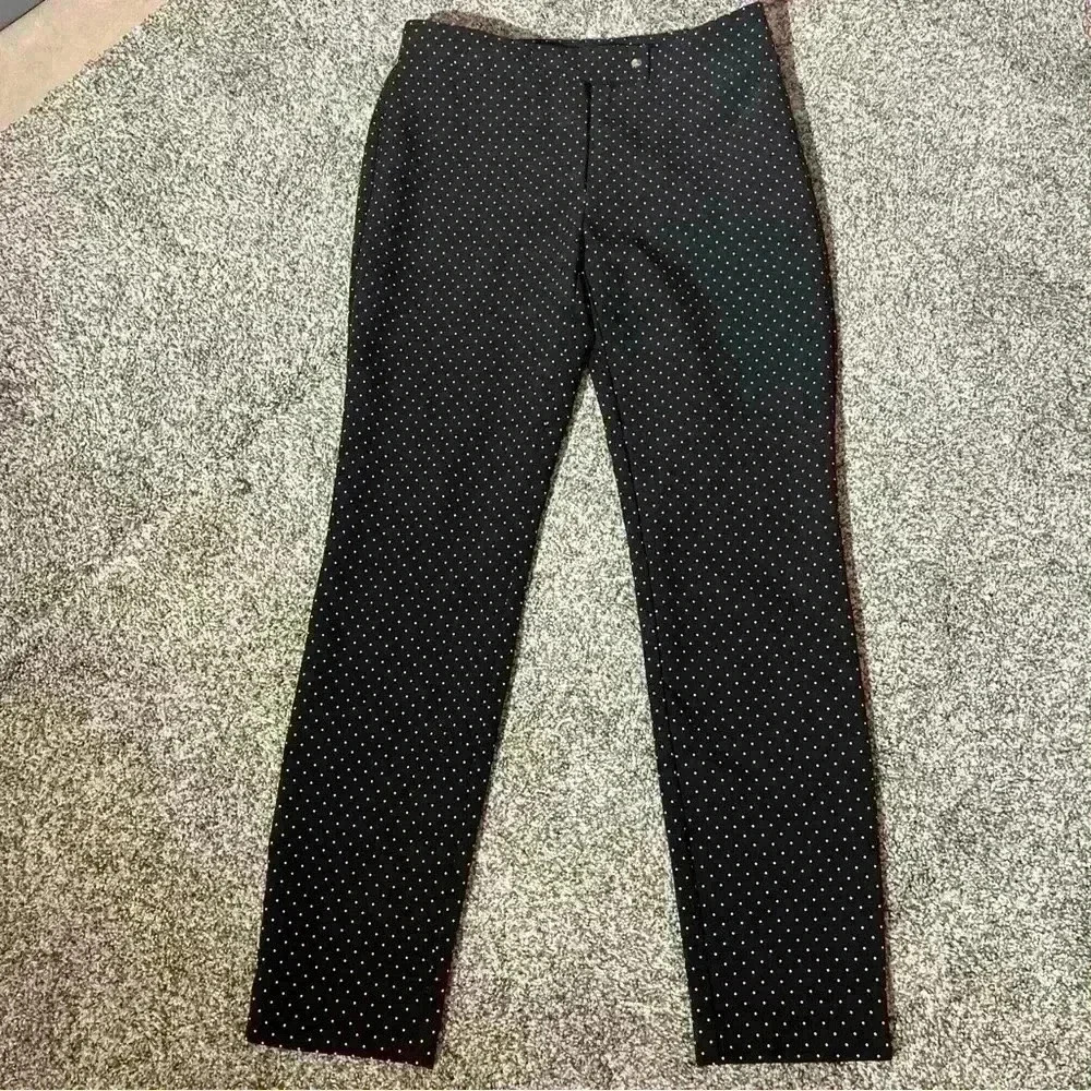 Zara Basic Women's Size S Black White Polka Dot Dress Ankle Pants Slacks